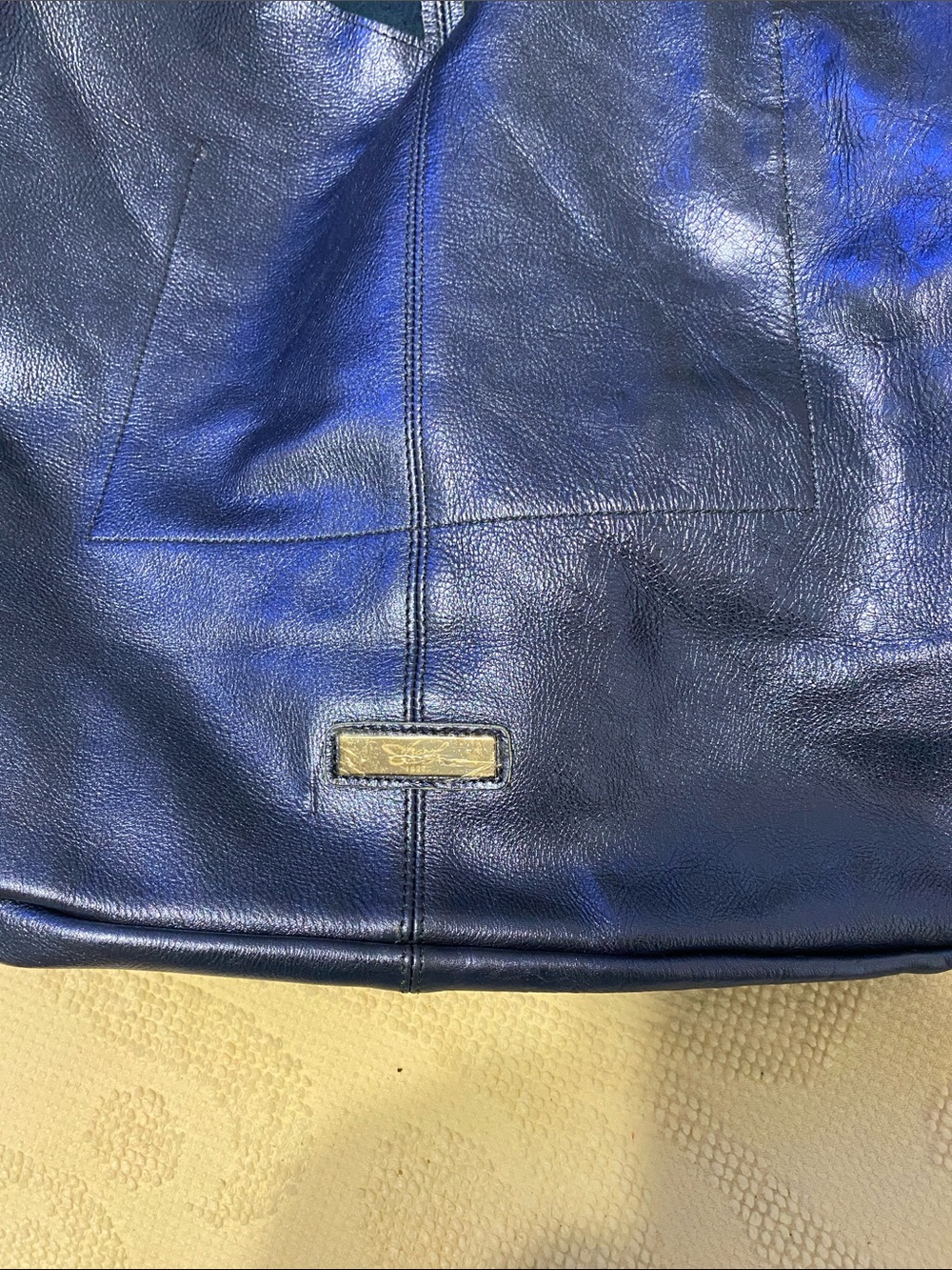 Sharif Metallic Blue Shoulder Bag - Picture 5 of 10